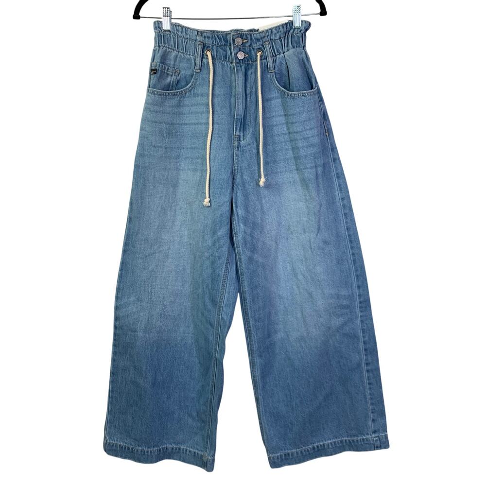 KANCAN Jeans 26 Brayan Ultra High Rise Wide Leg Elastic Waist W/Drawstring NWT - Picture 2 of 15